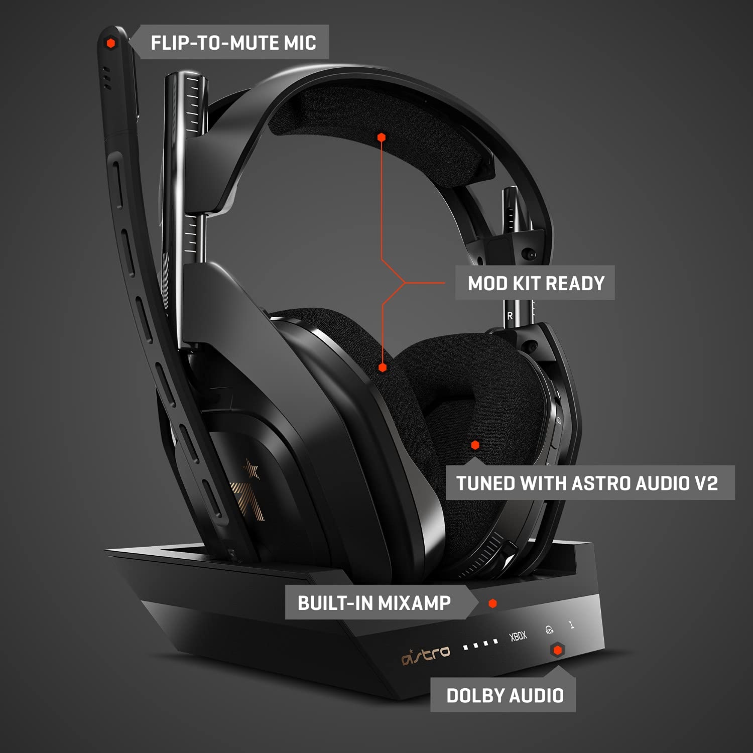image:imageLogitech G Astro A50 Wireless Headset Base Station Gen 4 BlackGold Compatible with Xbox Series XS Xbox One PC MacXbox Series XS Xbox One PC